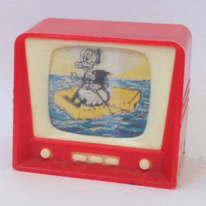 Vintage novelty lenticular flicker television TV sharpeners —