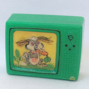 Vintage novelty lenticular flicker television TV sharpeners —